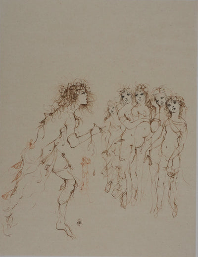 Leonor FINI : Les nymphes, Gravure originale signée