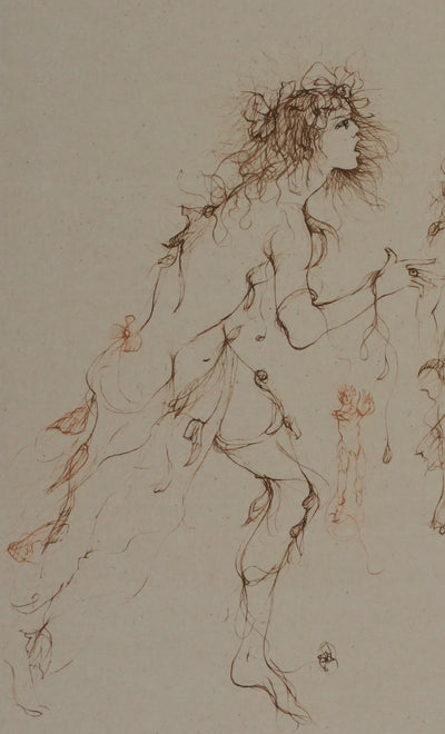 Leonor FINI : Les nymphes, Gravure originale signée