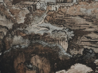 Théodore GERICAULT : Vue sur Tivoli, Lithographie signée