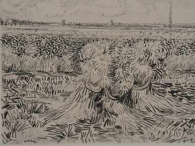 Vincent VAN GOGH : Champs en moisson, Lithographie signée
