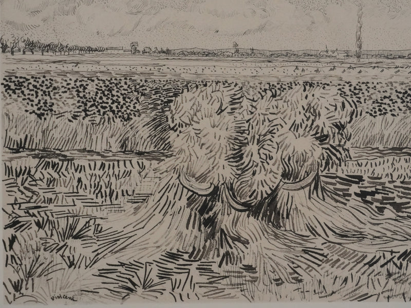 Vincent VAN GOGH : Champs en moisson, Lithographie signée