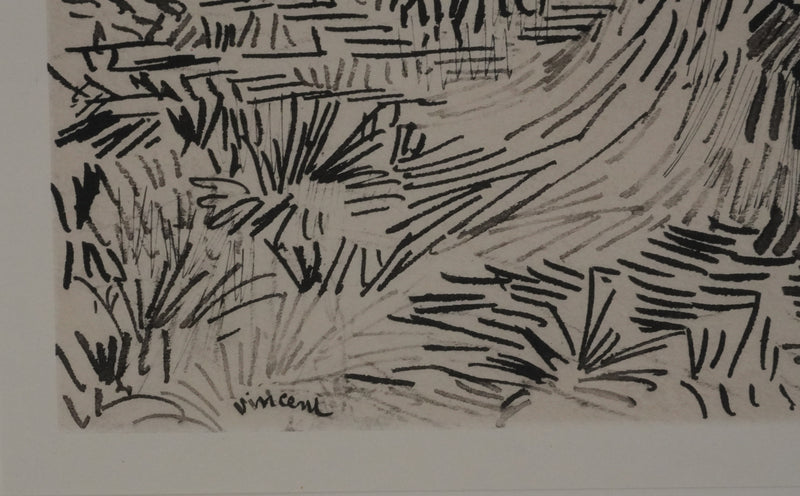 Vincent VAN GOGH : Champs en moisson, Lithographie signée