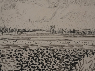 Vincent VAN GOGH : Champs en moisson, Lithographie signée