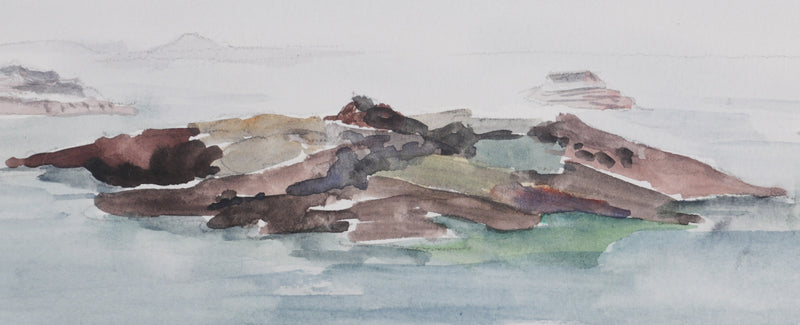 Camille COMBE : Eau bleue à Santorin, Aquarelle originale (photo de détail 5) - Crédit photo : Galerie Art.Paris