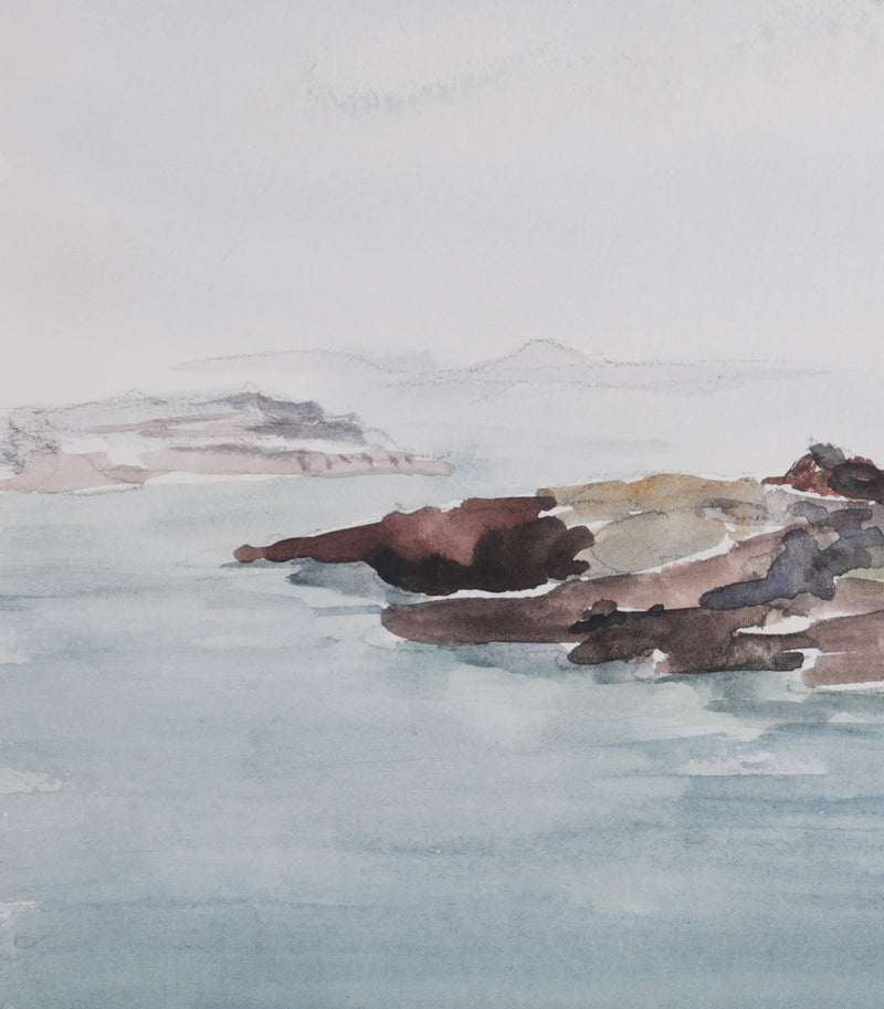 Camille COMBE : Eau bleue à Santorin, Aquarelle originale (photo de détail 6) - Crédit photo : Galerie Art.Paris