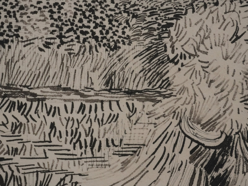 Vincent VAN GOGH : Champs en moisson, Lithographie signée