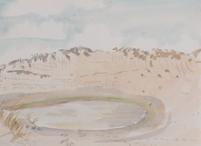 Camille COMBE : Lac clair, Aquarelle originale signée