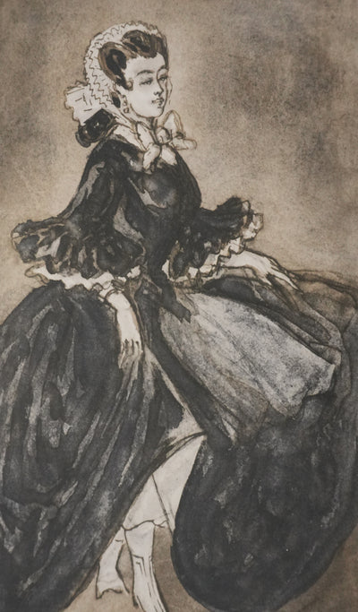 Constantin GUYS : Robe de soirée, Lithographie