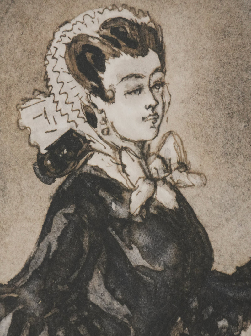 Constantin GUYS : Robe de soirée, Lithographie