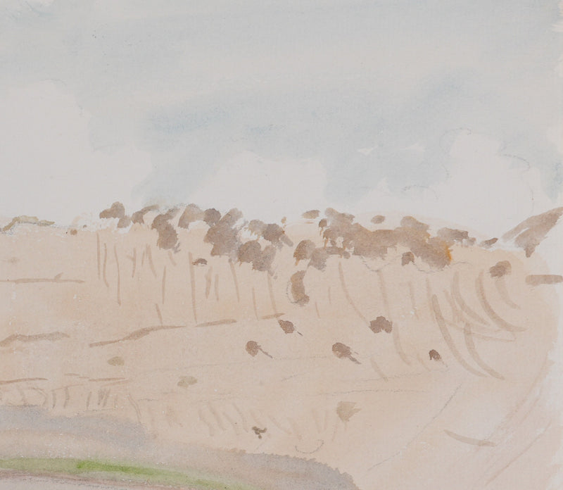 Camille COMBE : Lac clair, Aquarelle originale signée