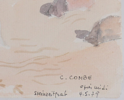 Camille COMBE : Après midi dans les dunes, Aquarelle originale signée