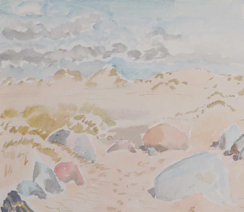 Camille COMBE : Après midi dans les dunes, Aquarelle originale signée