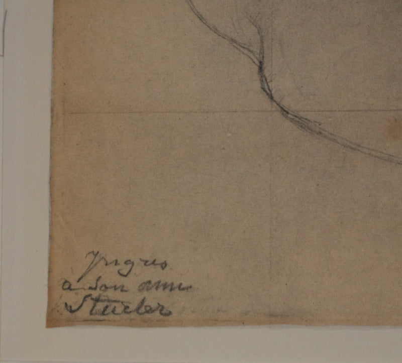 Jean-Auguste-Dominique INGRES : Etude de nu, Lithographie signée