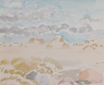 Camille COMBE : Après midi dans les dunes, Aquarelle originale signée