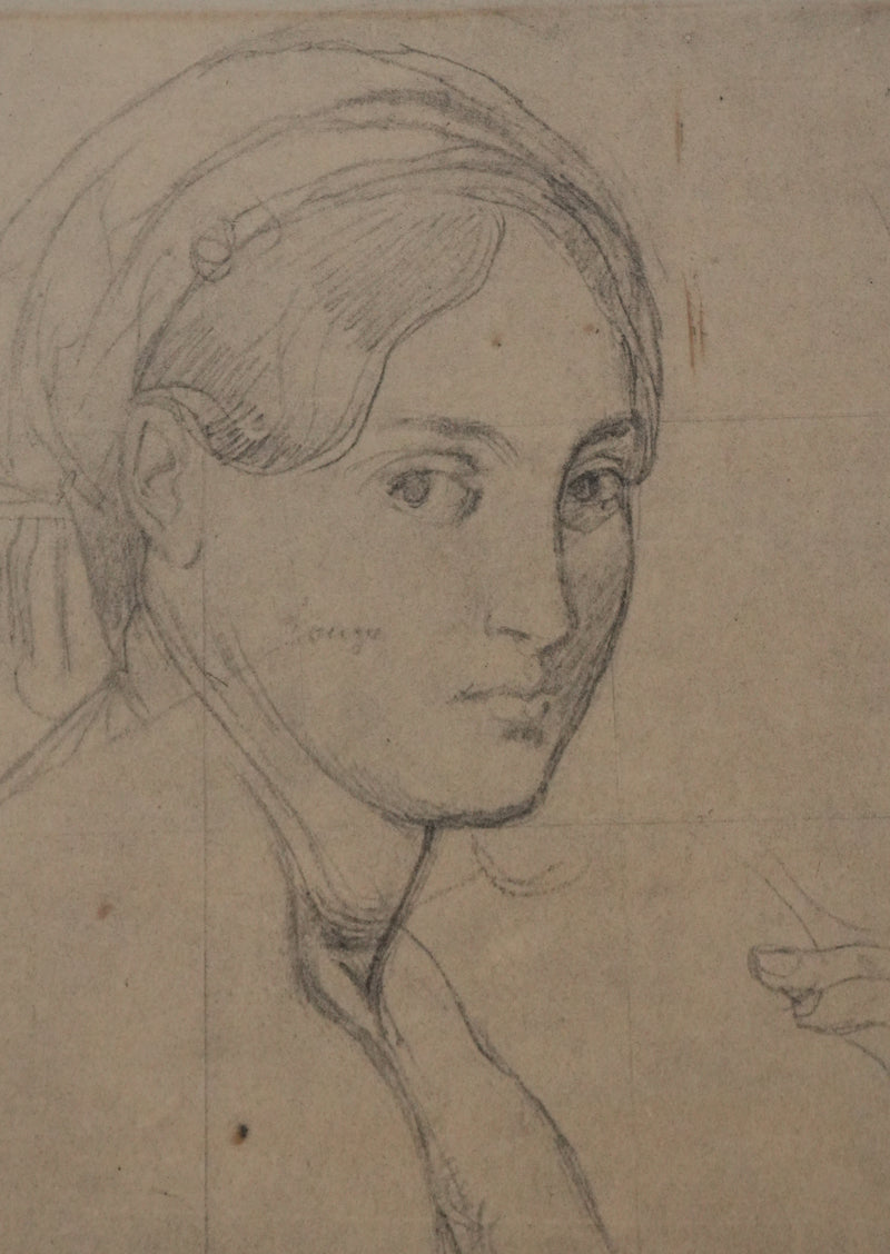 Jean-Auguste-Dominique INGRES : Etude de nu, Lithographie signée