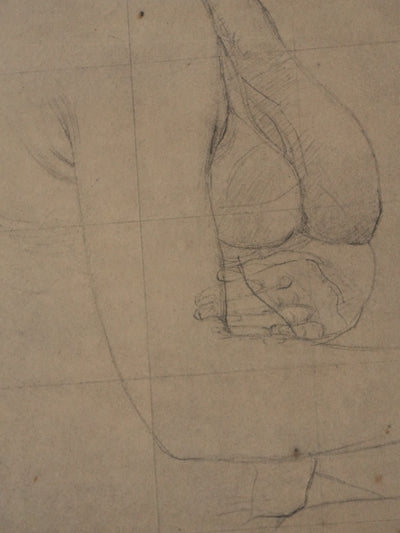 Jean-Auguste-Dominique INGRES : Etude de nu, Lithographie signée