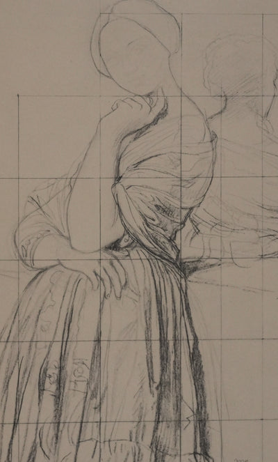 Jean-Auguste-Dominique INGRES : Portrait de la vicomtesse Louise d'Haussonville, Lithographie