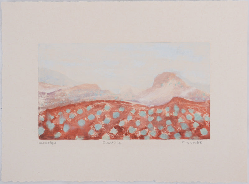 Camille COMBE : Castille, Monotype original signé