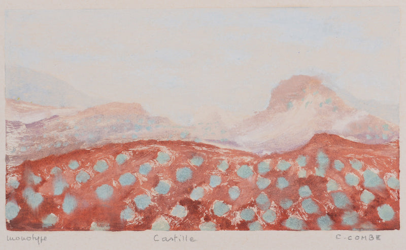 Camille COMBE : Castille, Monotype original signé