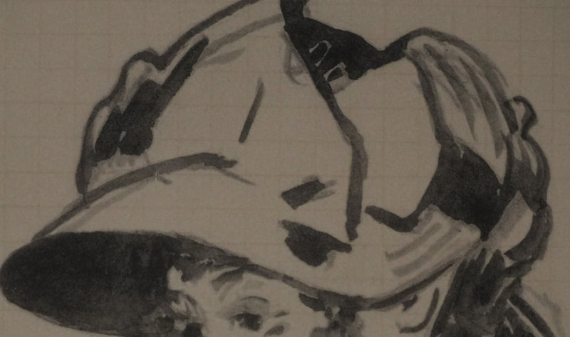 Edouard MANET : Portrait de Madame Guillement au chapeau, Lithographie signée
