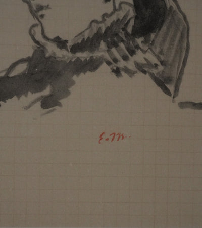 Edouard MANET : Portrait de Madame Guillement au chapeau, Lithographie signée