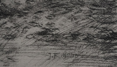 Jean-François MILLET : Paysan réparant sa faux, Lithographie signée