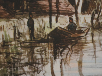 Claude MONET : Le moulin à vent près d'Amsterdam, Lithographie signée