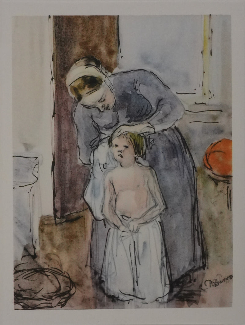 Camille PISSARRO : La toilette de la jeune fille, Lithographie signée