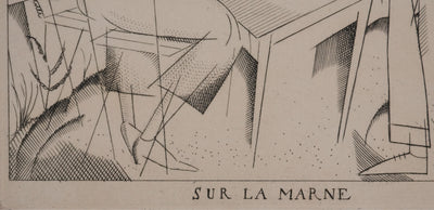 Jean-Émile LABOUREUR : Sur la Marne, Gravure originale signée
