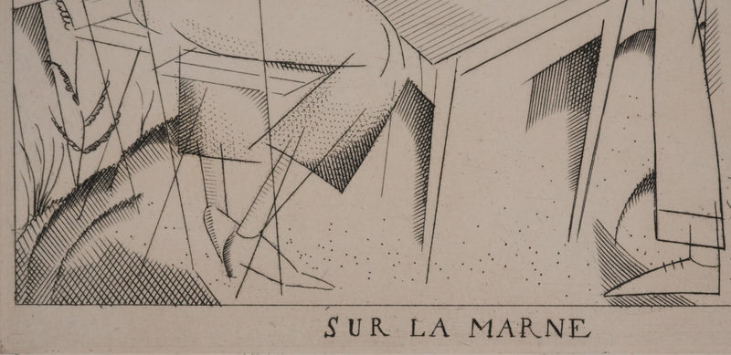 Jean-Émile LABOUREUR : Sur la Marne, Gravure originale signée
