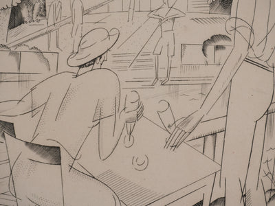 Jean-Émile LABOUREUR : Sur la Marne, Gravure originale signée