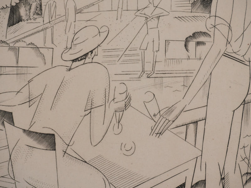 Jean-Émile LABOUREUR : Sur la Marne, Gravure originale signée