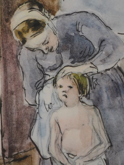 Camille PISSARRO : La toilette de la jeune fille, Lithographie signée