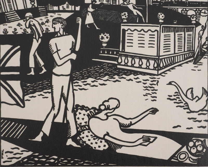 Jean-Émile LABOUREUR : Sur la Tamise, Gravure originale signée