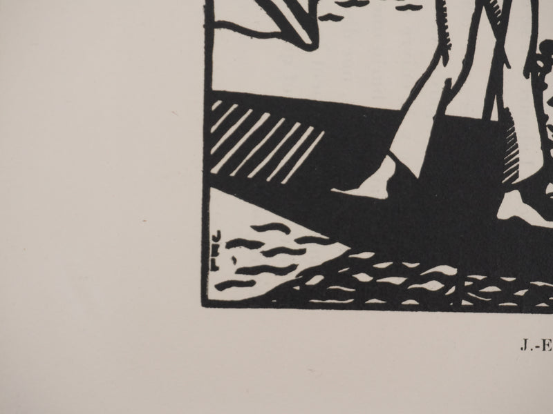 Jean-Émile LABOUREUR : Sur la Tamise, Gravure originale signée