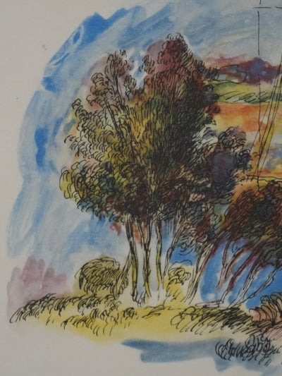 Pierre-Auguste RENOIR : Le lac d'Avray, Lithographie