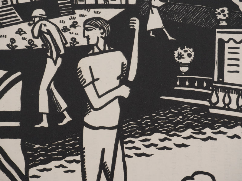 Jean-Émile LABOUREUR : Sur la Tamise, Gravure originale signée
