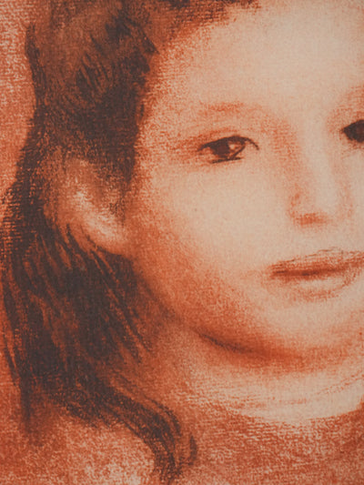 Pierre-Auguste RENOIR : Portrait d'une petite fille, Lithographie