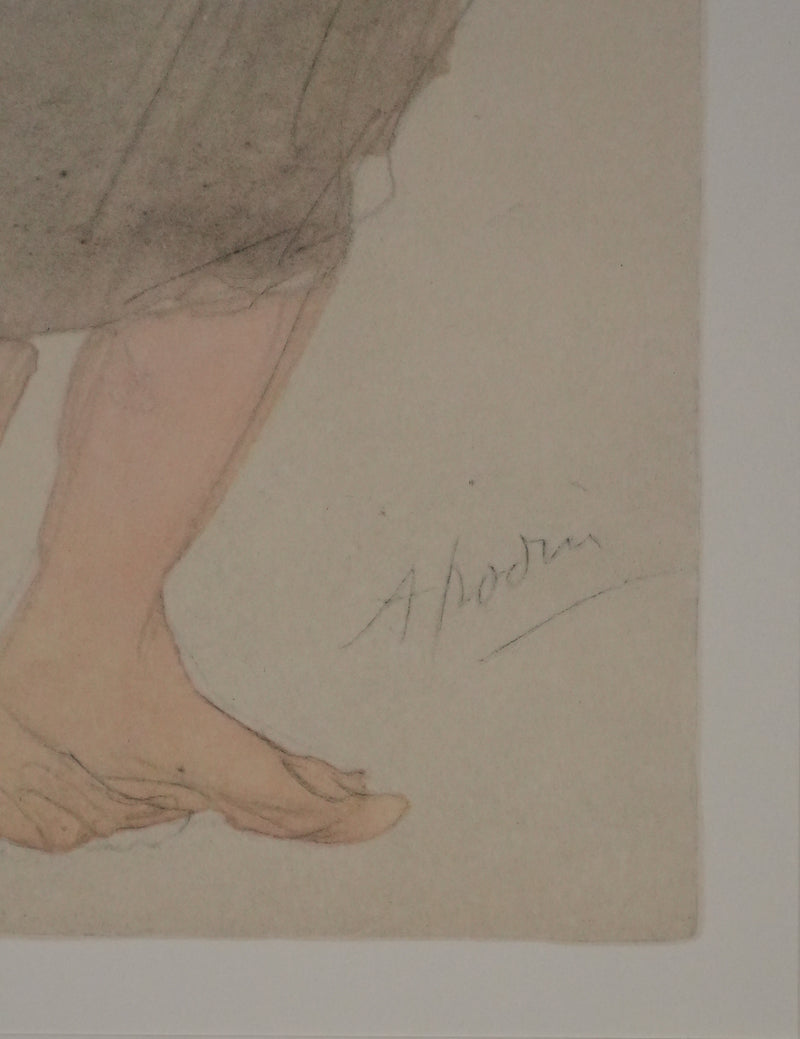 Auguste RODIN : Le voilage au vent, Lithographie signée