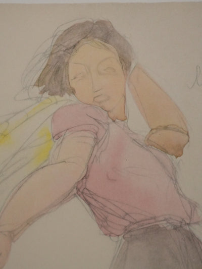 Auguste RODIN : Le voilage au vent, Lithographie signée