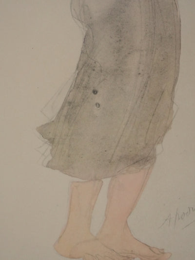 Auguste RODIN : Le voilage au vent, Lithographie signée
