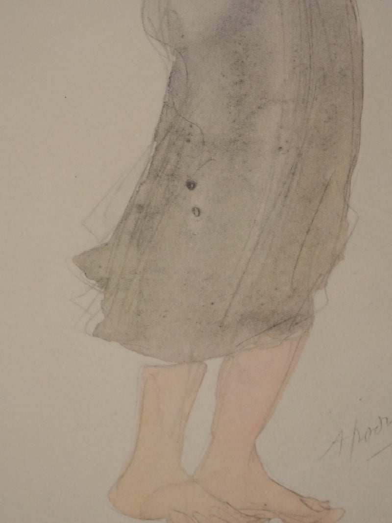 Auguste RODIN : Le voilage au vent, Lithographie signée