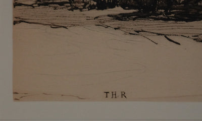 Théodore ROUSSEAU : La petite chaumière en forêt, Lithographie signée