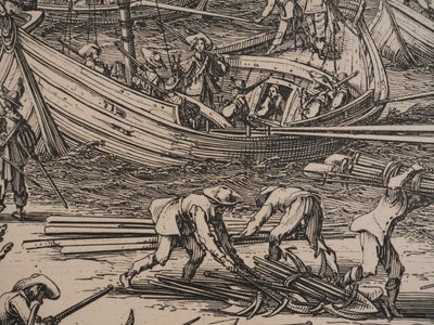 Jacques CALLOT (d'après) : Le siège de l'Ile de Ré, Gravure