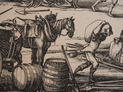 Jacques CALLOT (d'après) : Le siège de l'Ile de Ré, Gravure