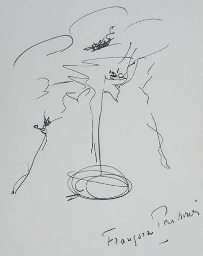 Françoise PARTURIER : L'arbre illustré, Autographe et dessin original signé