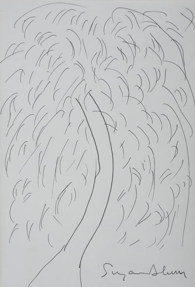 Suzanne BLUM : L'arbre au bout du chemin, Autographe et dessin original signé