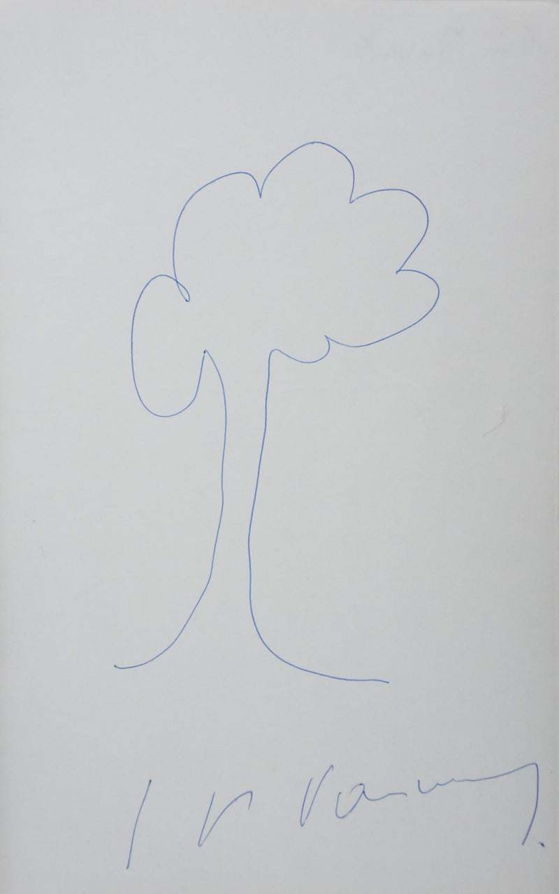 Louis PAUWELS : Un arbre solitaire, Autographe et dessin original signé