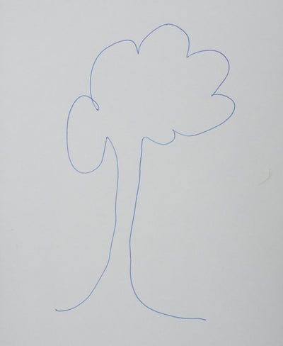 Louis PAUWELS : Un arbre solitaire, Autographe et dessin original signé