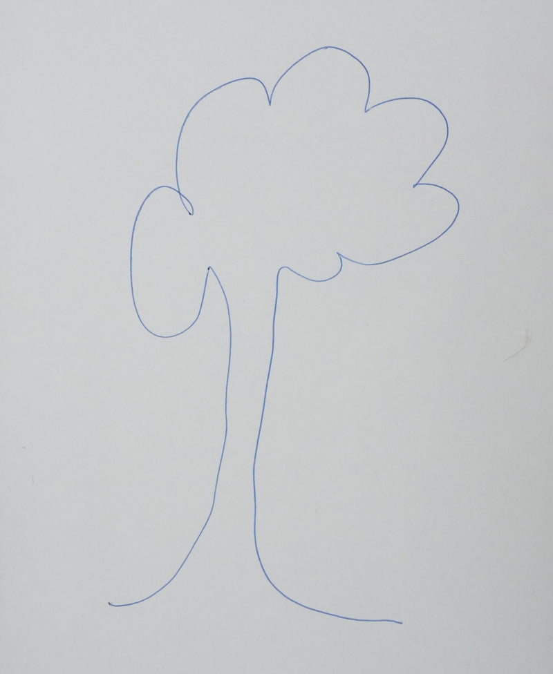Louis PAUWELS : Un arbre solitaire, Autographe et dessin original signé